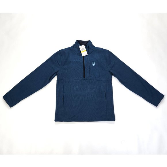 Spyder Fleece Jacket Mens Medium Half Zip Legion Blue - Picture 1 of 4